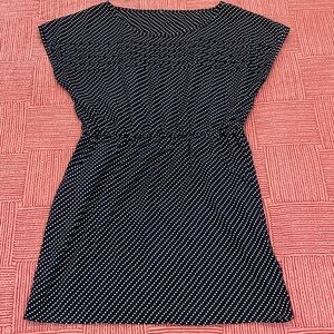 Navy & White Star print Mini Dress with pockets made in USA